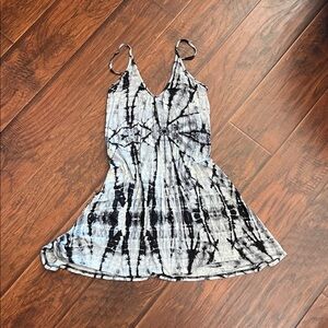 B Jewel Black and White Tie-Dye Dress